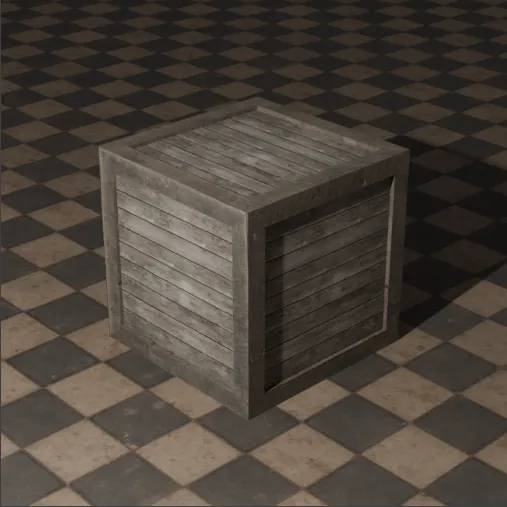 Shaded wooden box ready for FBX export