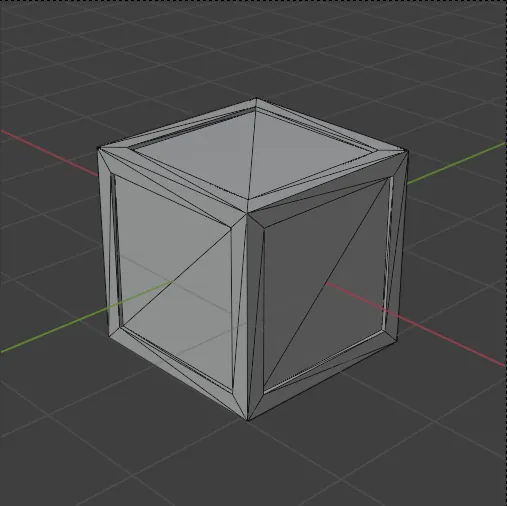 Blender wireframe of a wooden box model