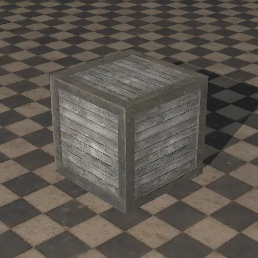 Wooden box fully textured in Unity